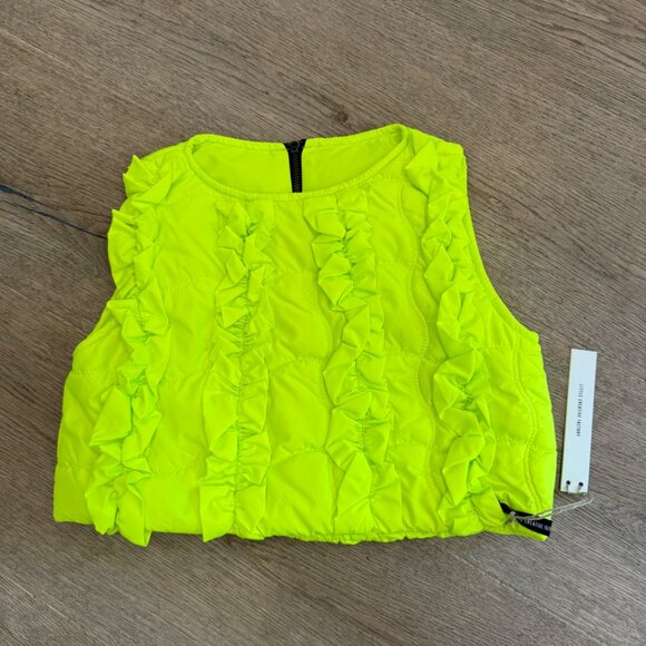 Neon Quilted Sleeveless Ruffled Crop Top 8Y-9Y For Kids By The Creative Factory - Picture 1 of 6